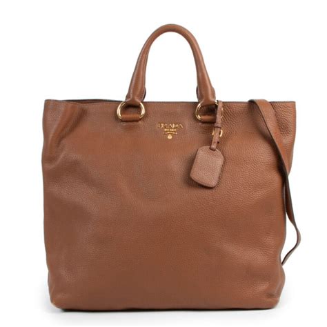 prada shopper camel talger|Prada tote sale.